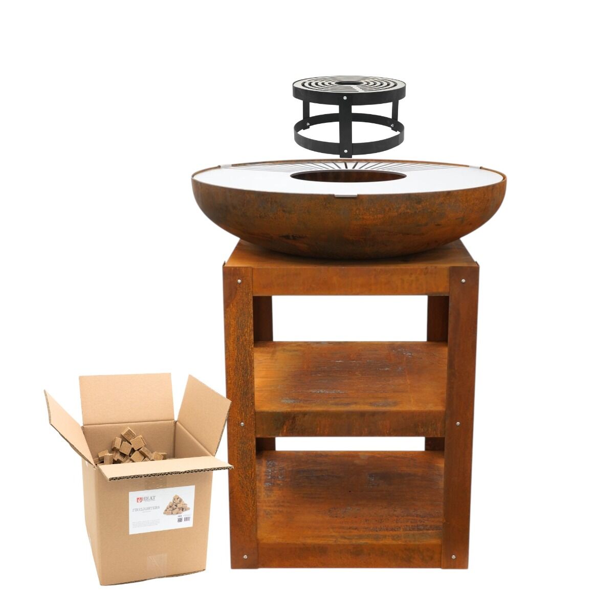 Package deal HEAT barbecue Bakka + Turret Grill + Firelighters 3kg