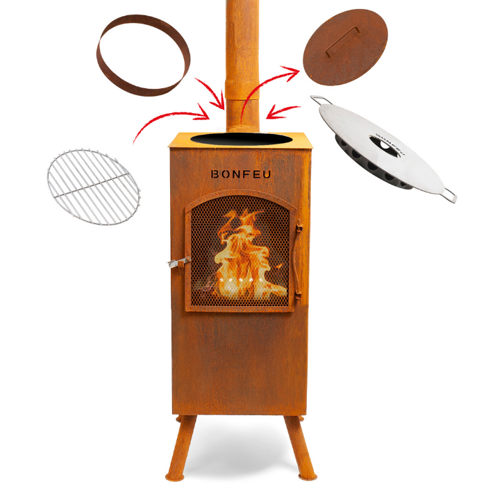 BonFeu Boncarré QLP Rust Fireplace