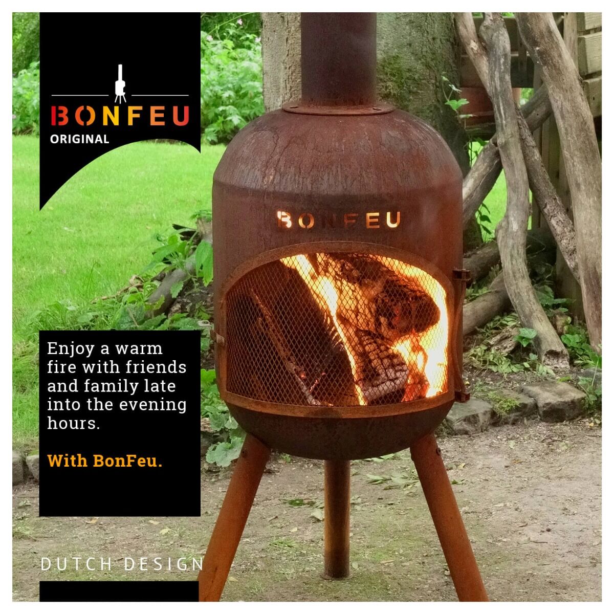 BonFeu Bonbono Rust Fireplace │ Firepit-online.com