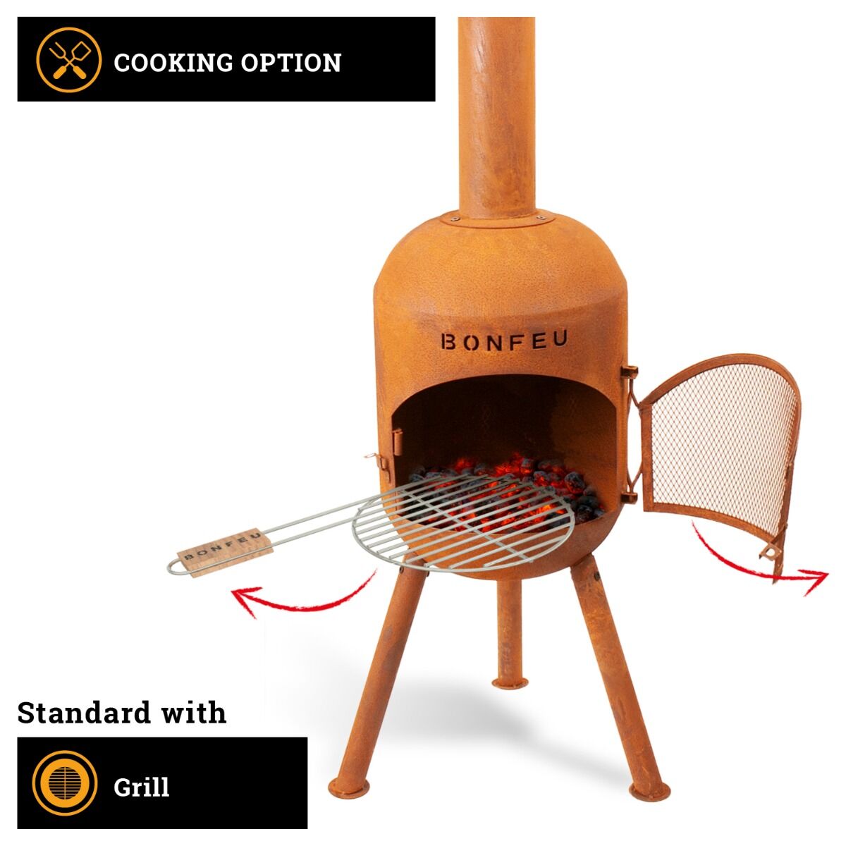 BonFeu BonSolo Rust Fireplace │ Firepit-online.com