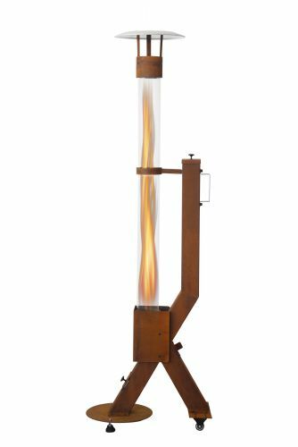 Green Flame Rocket Heater Pellet Patio Heater Corten Steel
