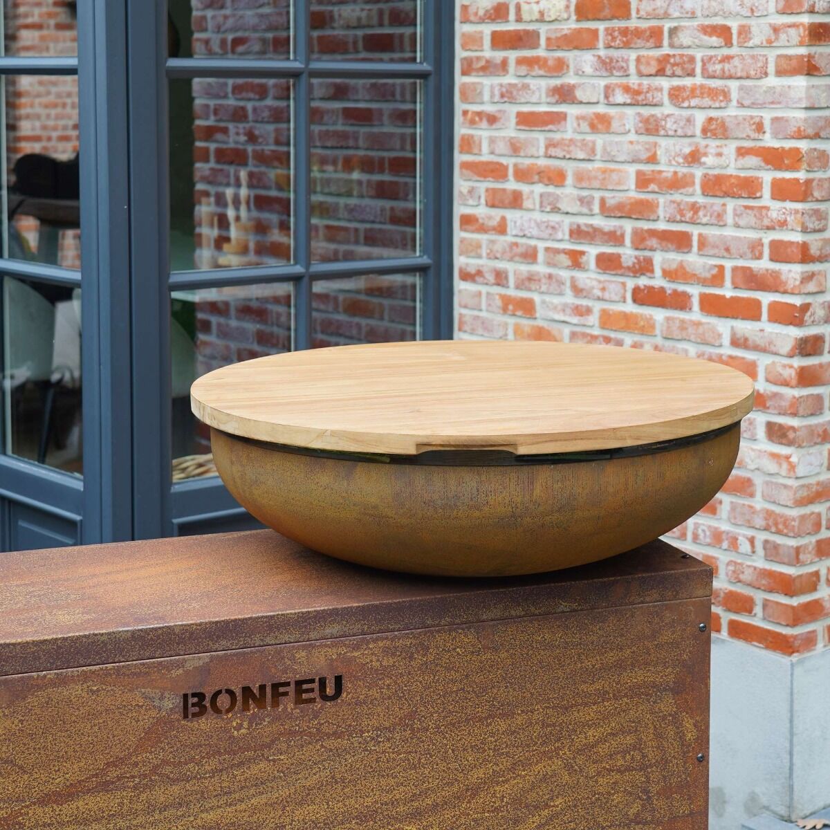 BonFeu BonTeak tabletop for BonBiza XL