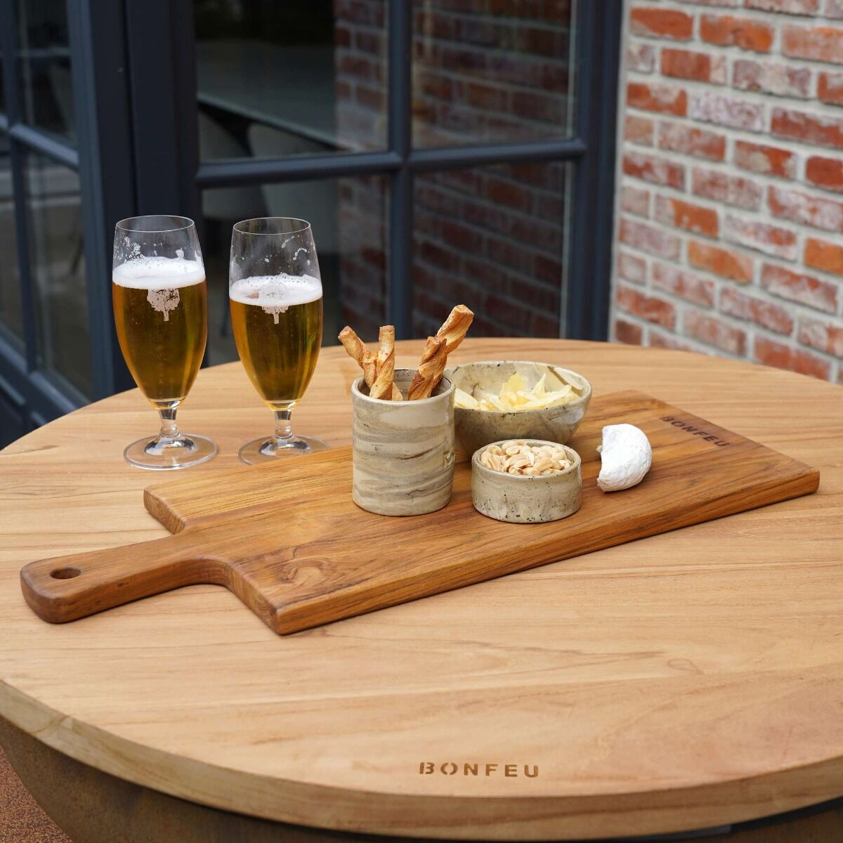 BonFeu BonTeak tabletop for BonBiza XL