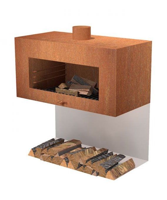FORNO Fireplace Enok Wall CortenSteel