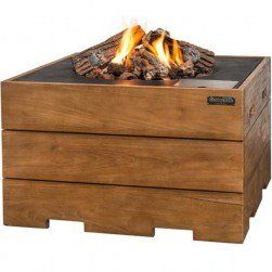 Happy C. Fire Table Square Teak wood Anthracite