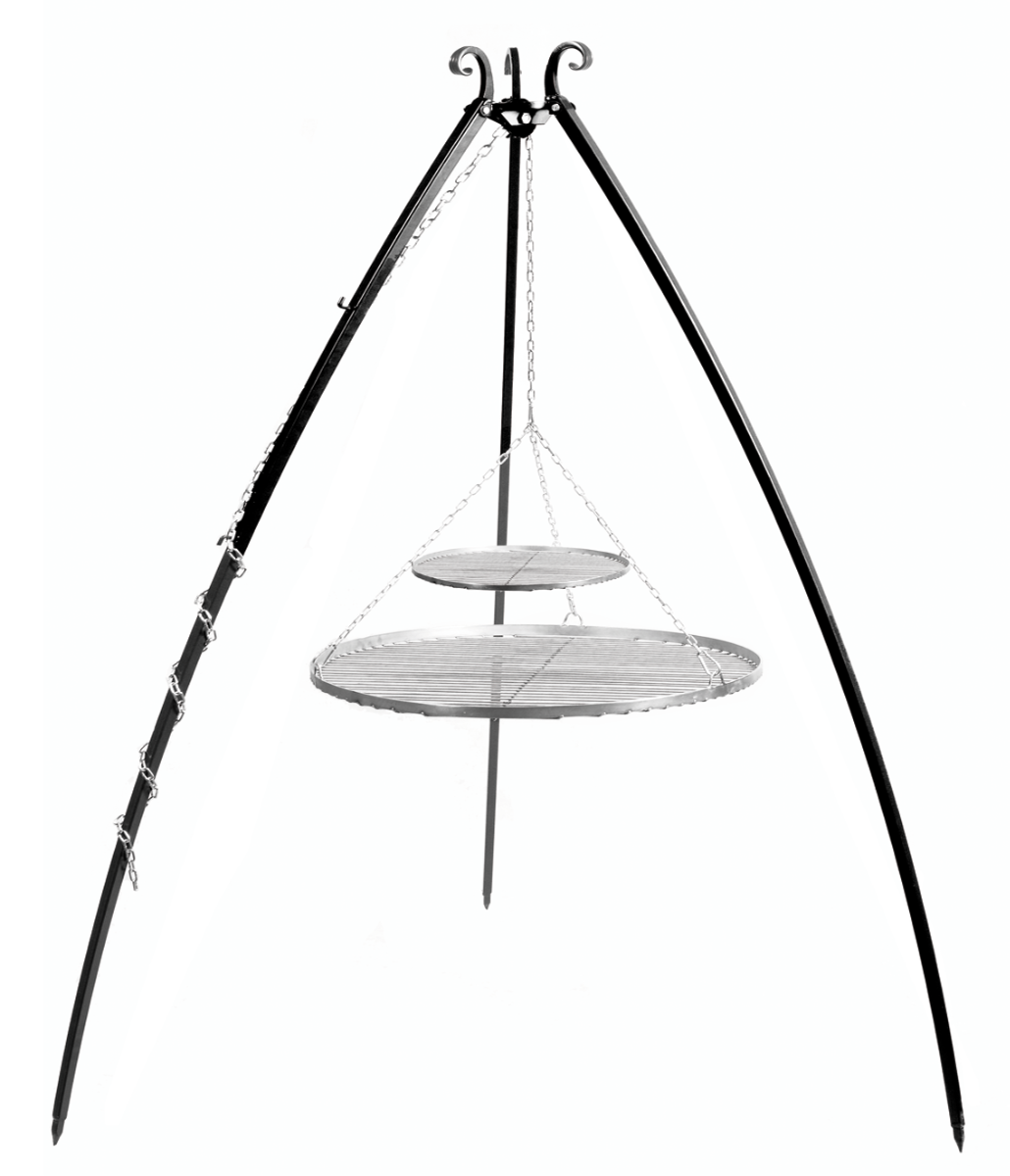 CookKing Tripod 200 cm with Double Stainless Steel Grill Grid