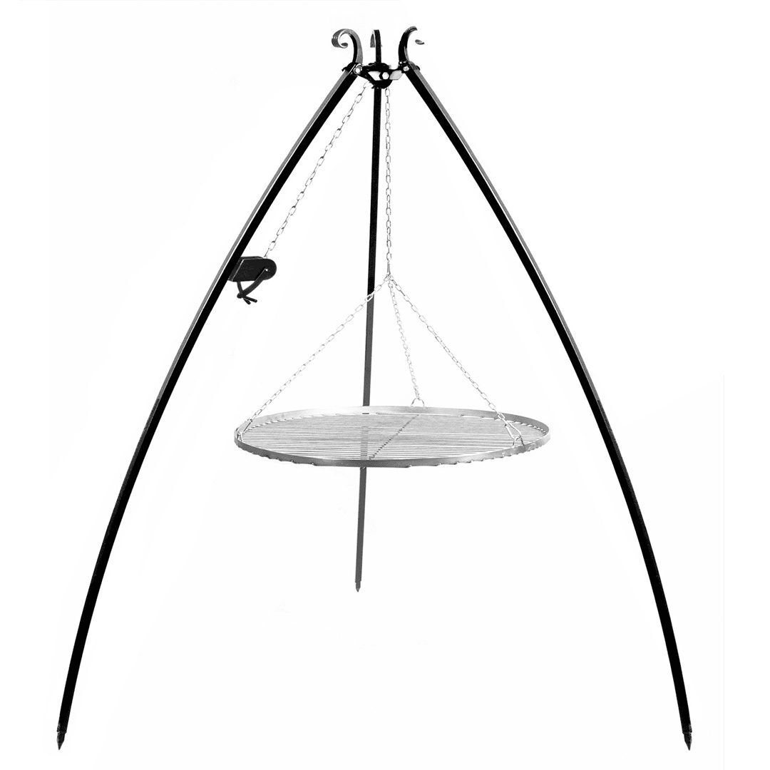CookKing Tripod 200 cm with Pulley with Stainless Steel Grill