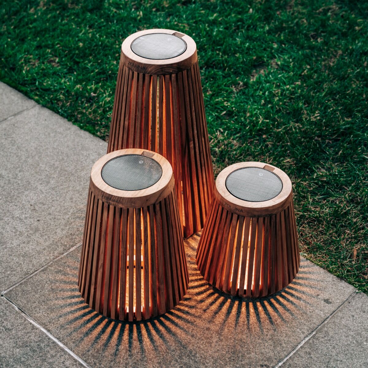 ZOLUNA solar floor lamp Lon M teak
