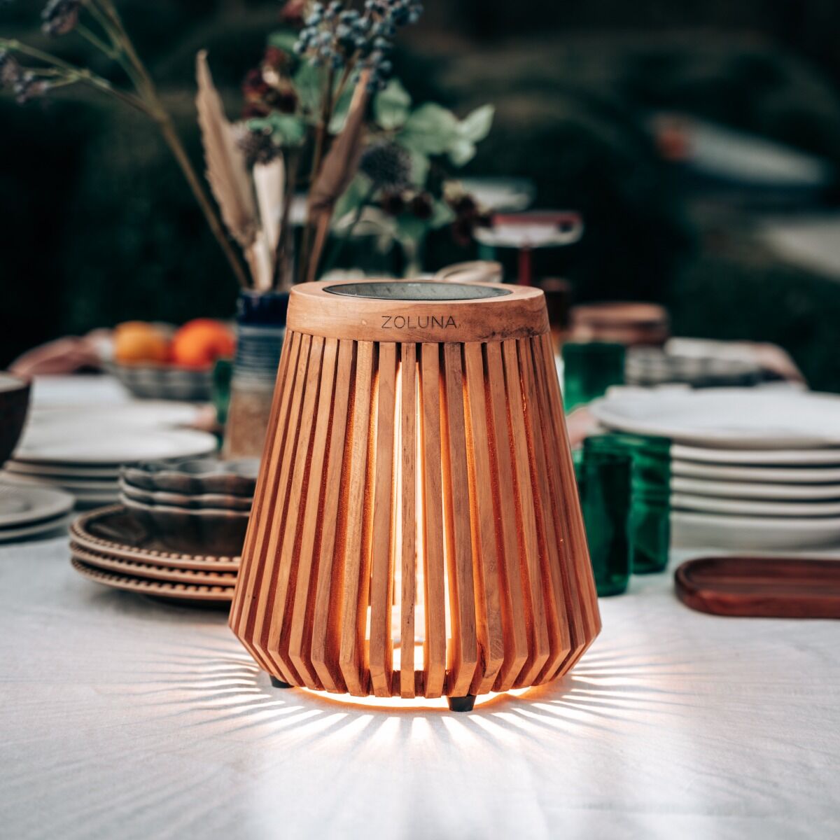 ZOLUNA solar floor lamp Lon M teak