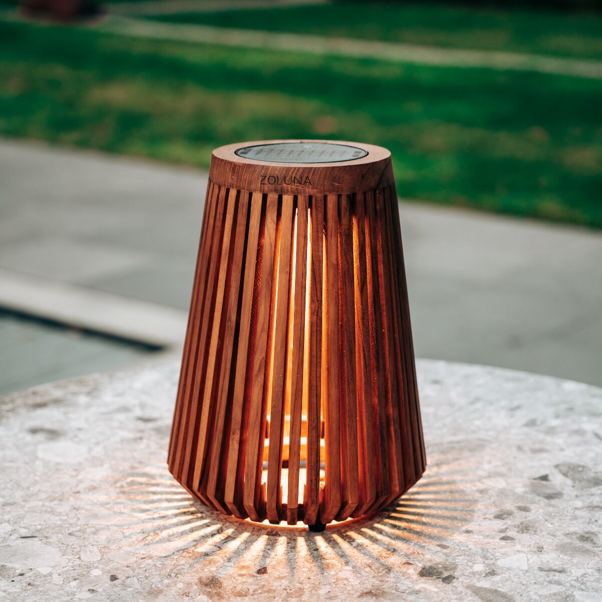 ZOLUNA solar floor lamp Lon L teak
