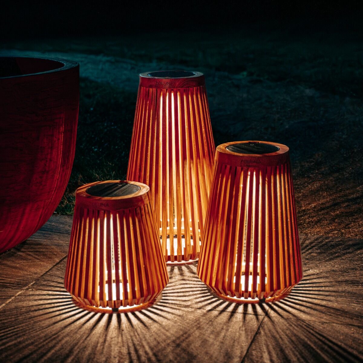 ZOLUNA solar floor lamp Lon M teak