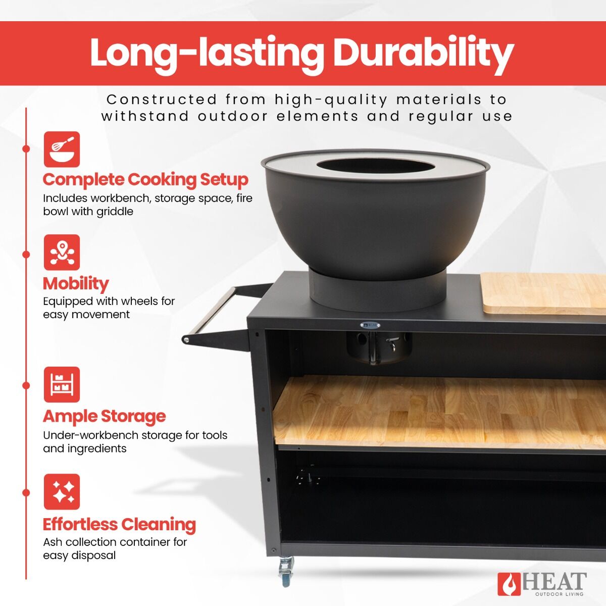 HEAT Trolle Outdoor Kitchen Black