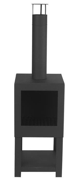 Esschert Fireplace with Wood Storage Black