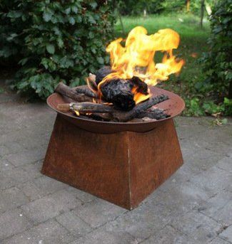 Esschert Rust Fire Bowl with Base (Round) Ø 55 cm