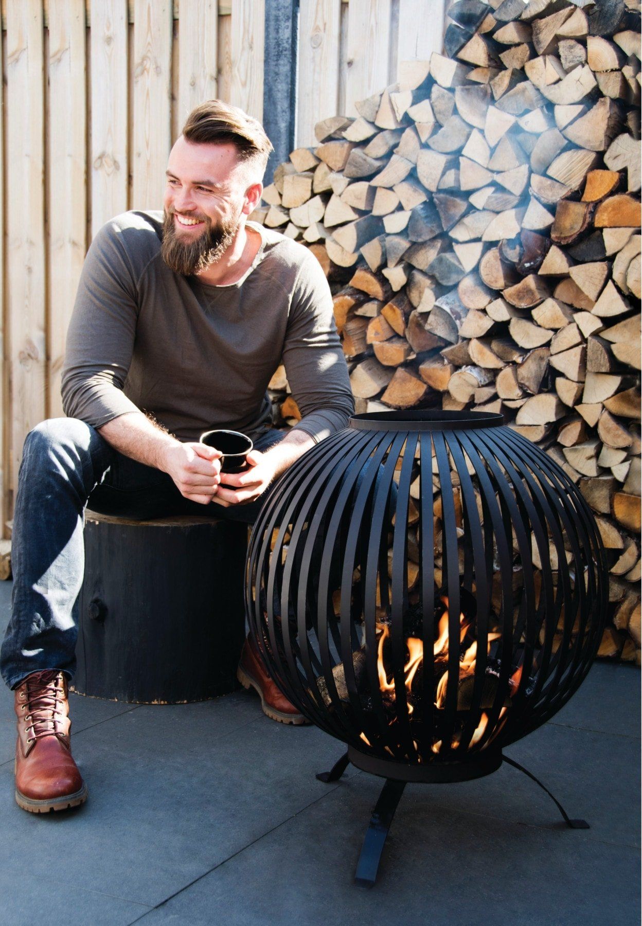 Esschert Fireball Laser Cut Stripes Black Ø59