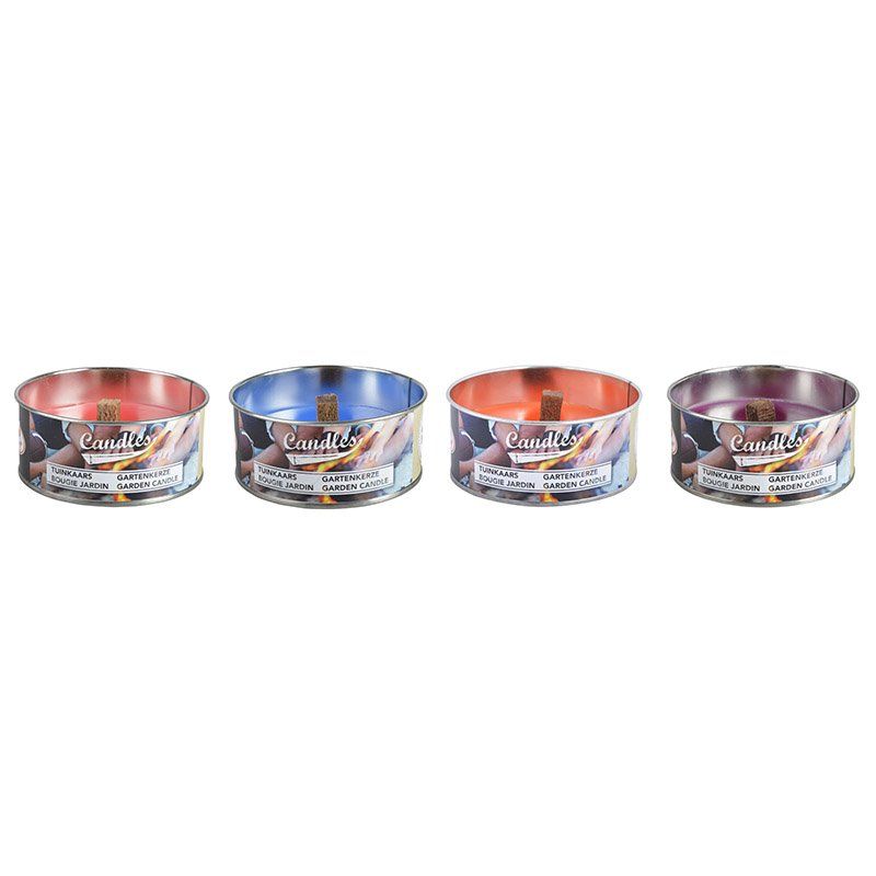 Esschert garden candle in tin (set of 4)