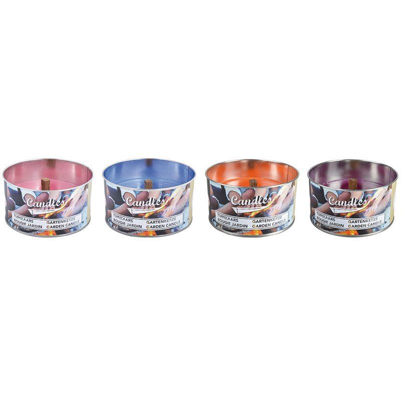 Esschert garden candle in tin M (set of 4)