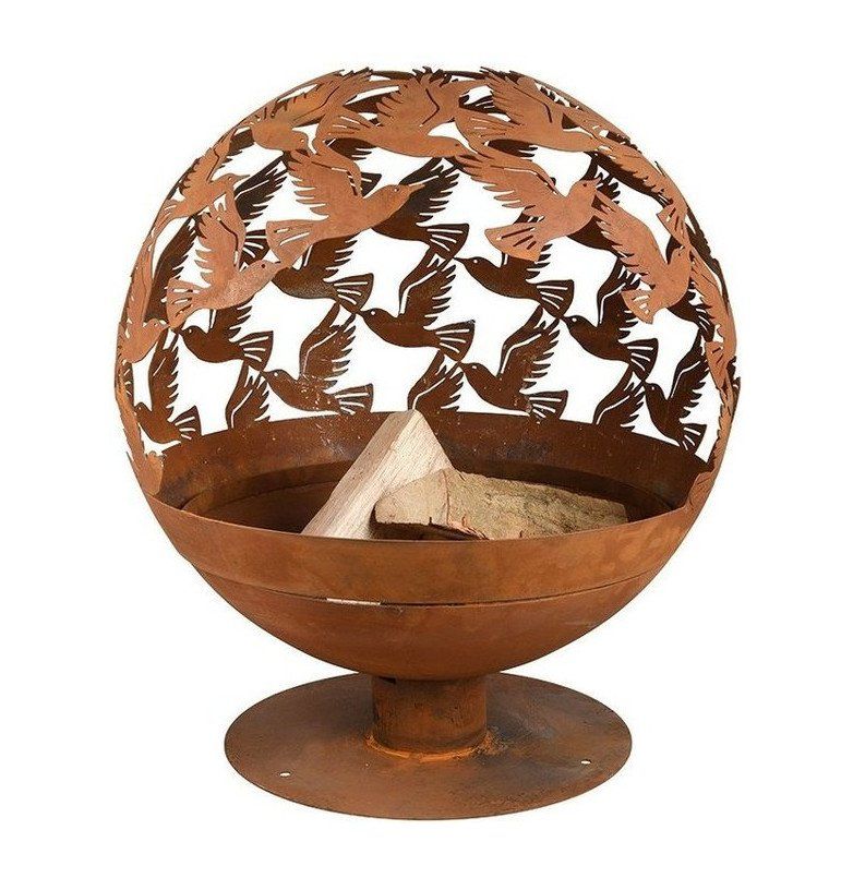 Esschert Fire Ball Laser Cut Birds Rust Ø 58 cm