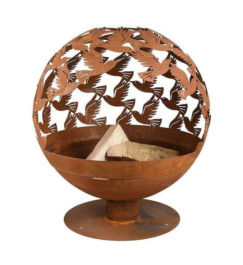Esschert Fire Ball Laser Cut Birds Rust Ø 58 cm