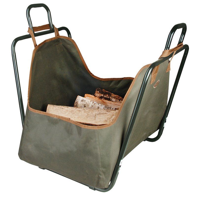 Esschert Log Carrier Bag with holder in gift-box