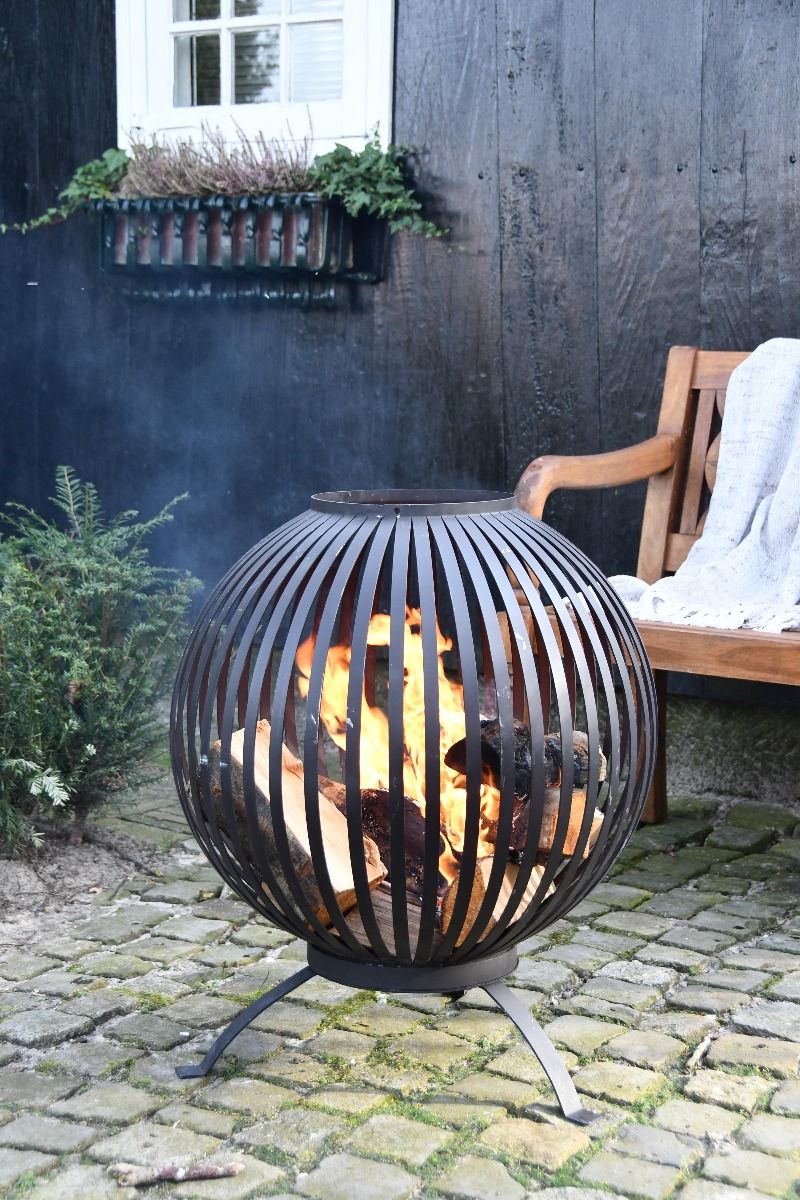 Esschert Fireball Laser Cut Stripes Black Ø59