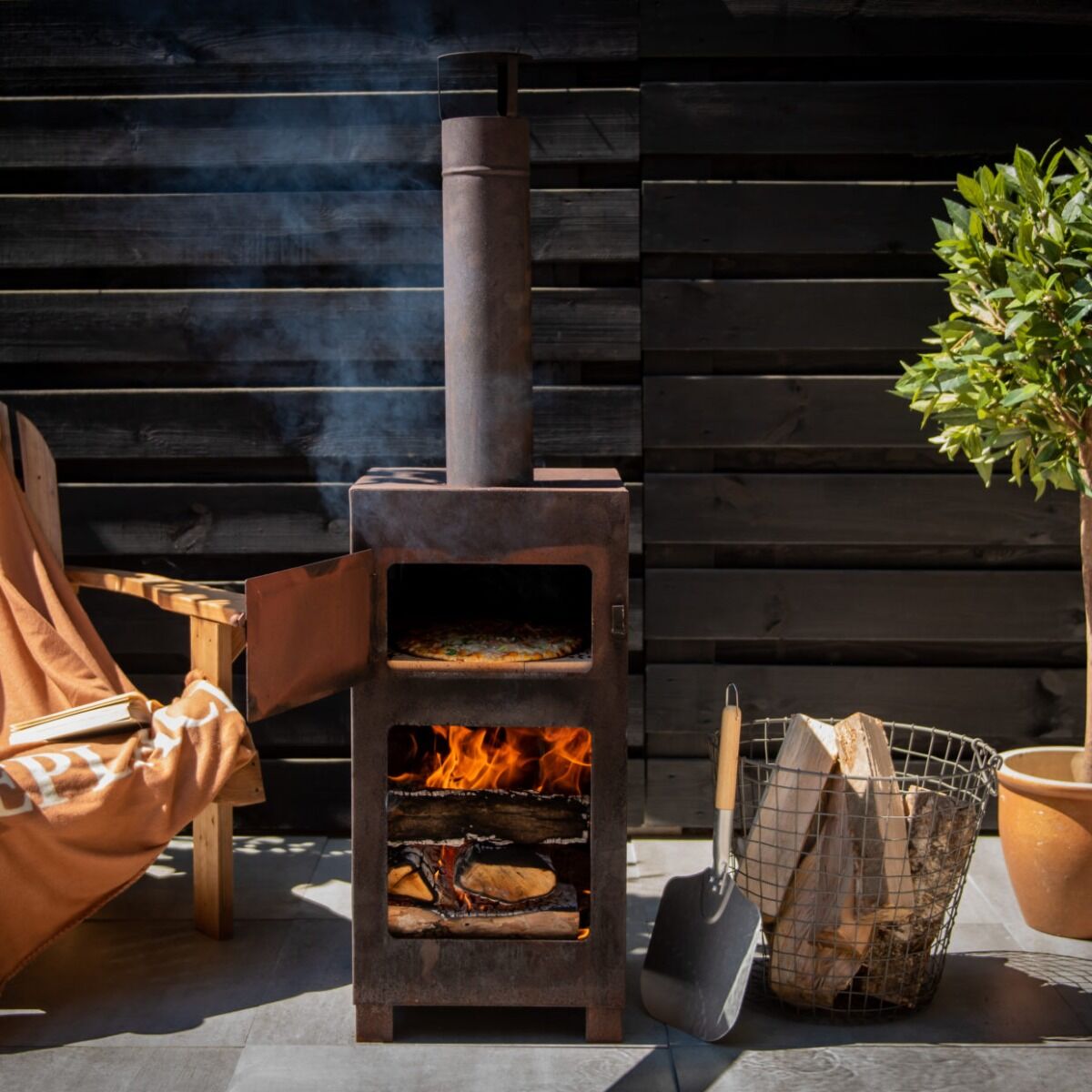 Esschert Patio Heater + Pizza Oven Rust