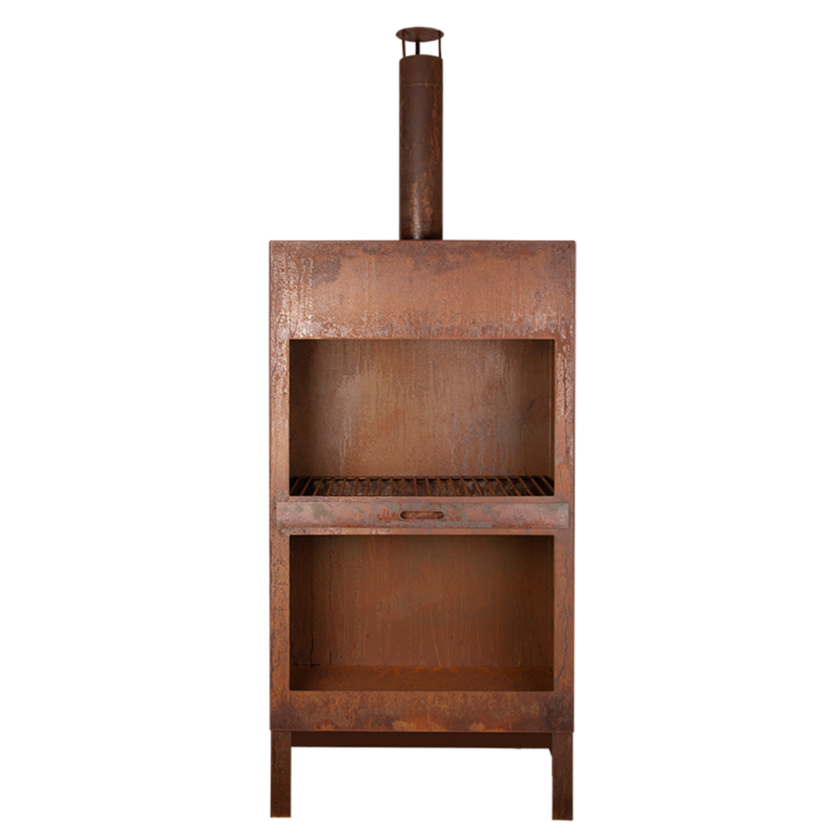 Esschert Terrace Fireplace + Wood Storage Rust XL