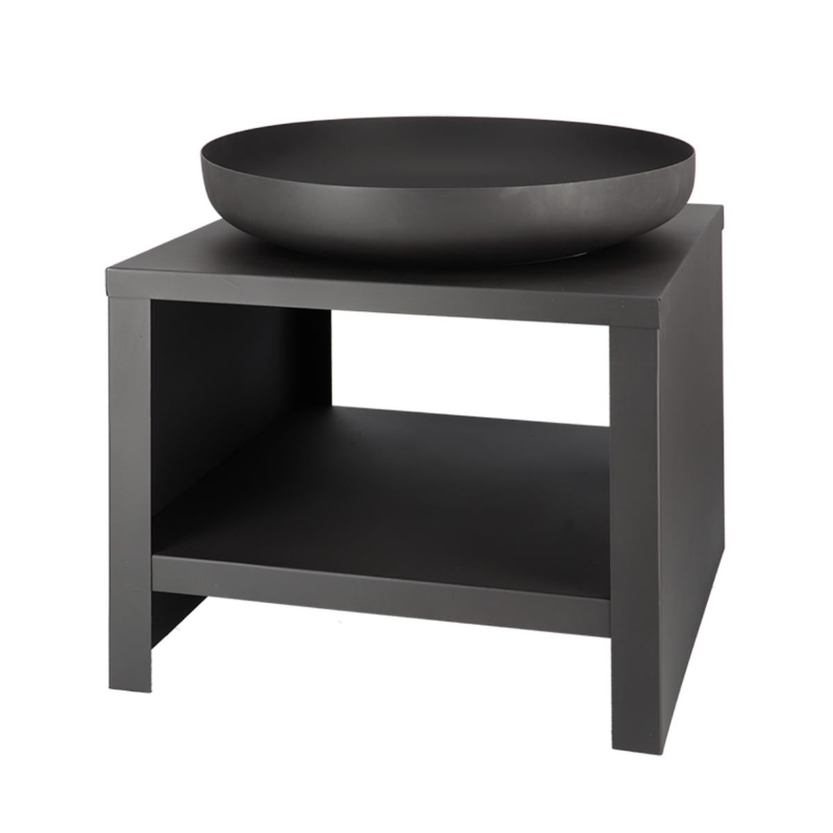 Esschert Firebowl with Wood Storage 60 cm Black