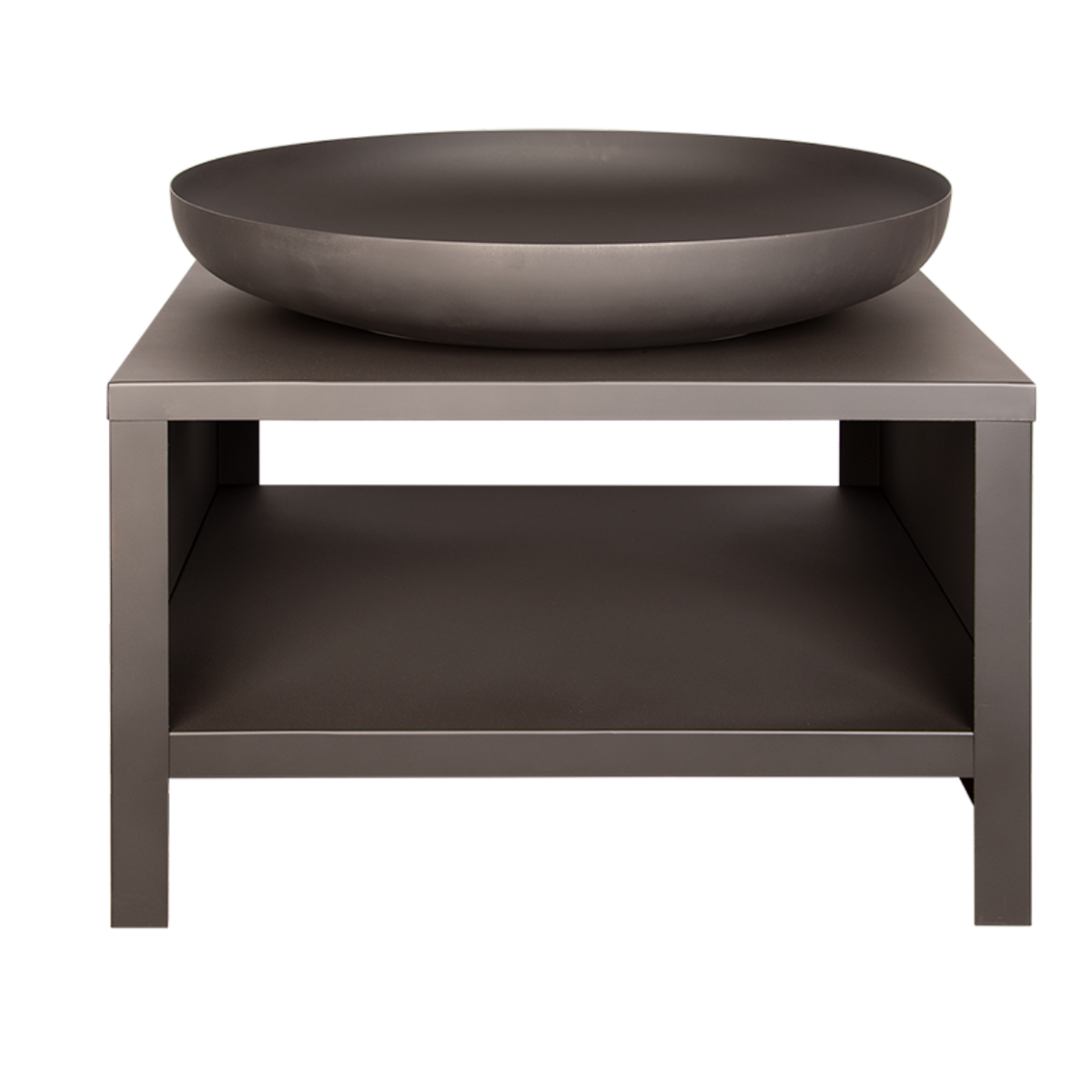 Esschert Firebowl with Wood Storage 80 cm Black