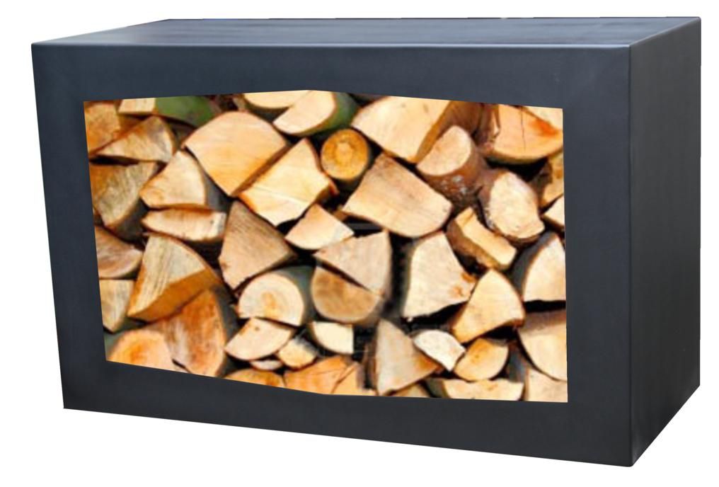 GardenMaxX Woodbox Black Wood Storage