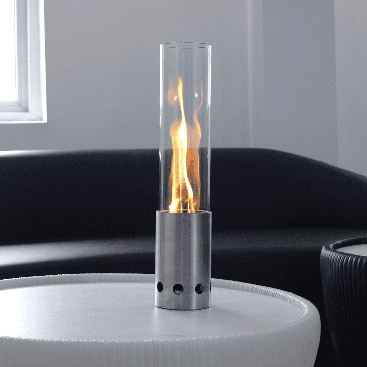 Green Flame table fire stainless steel