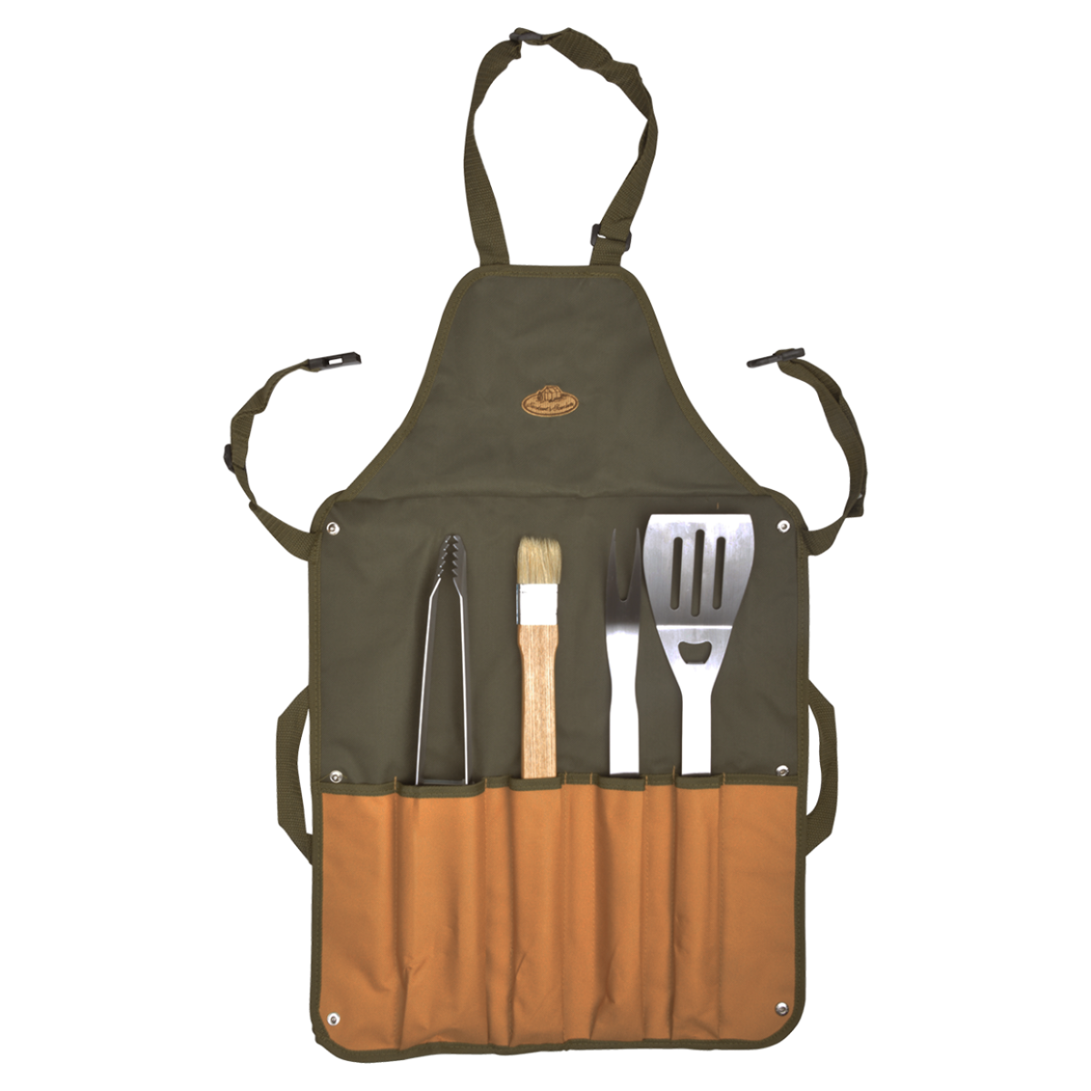 Esschert Apron with 4-piece BBQ Tool Set