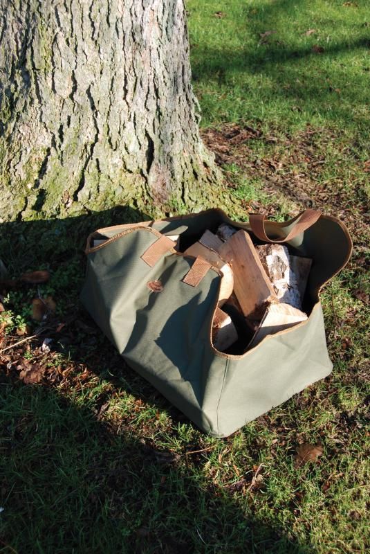 Esschert Log Carrier Bag with holder in gift-box