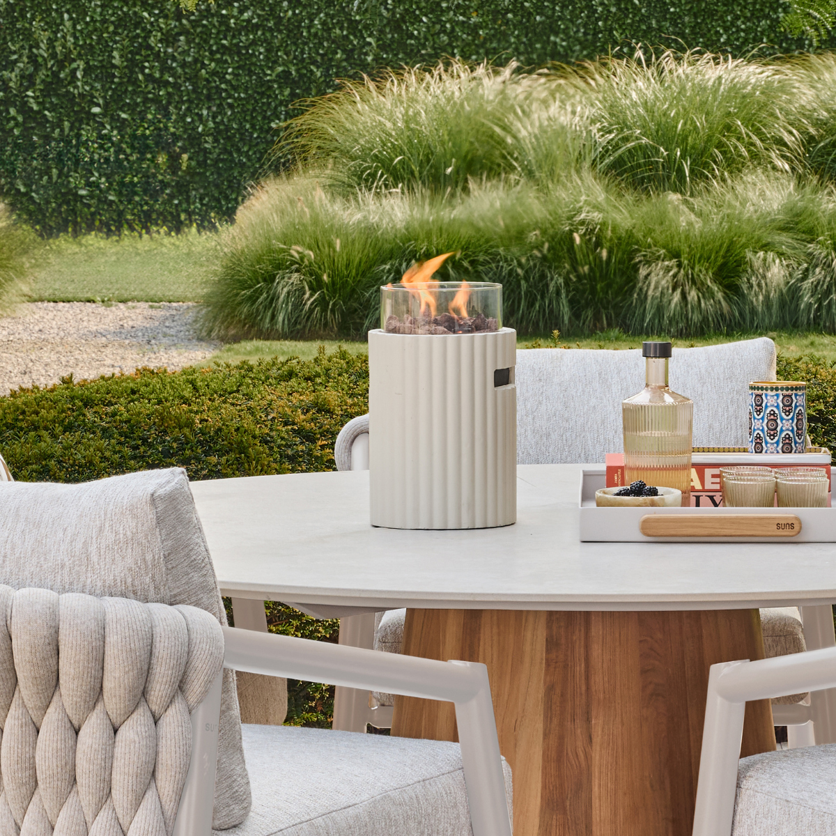 Happy Cocooning table burner Lumi Rib oyster beige