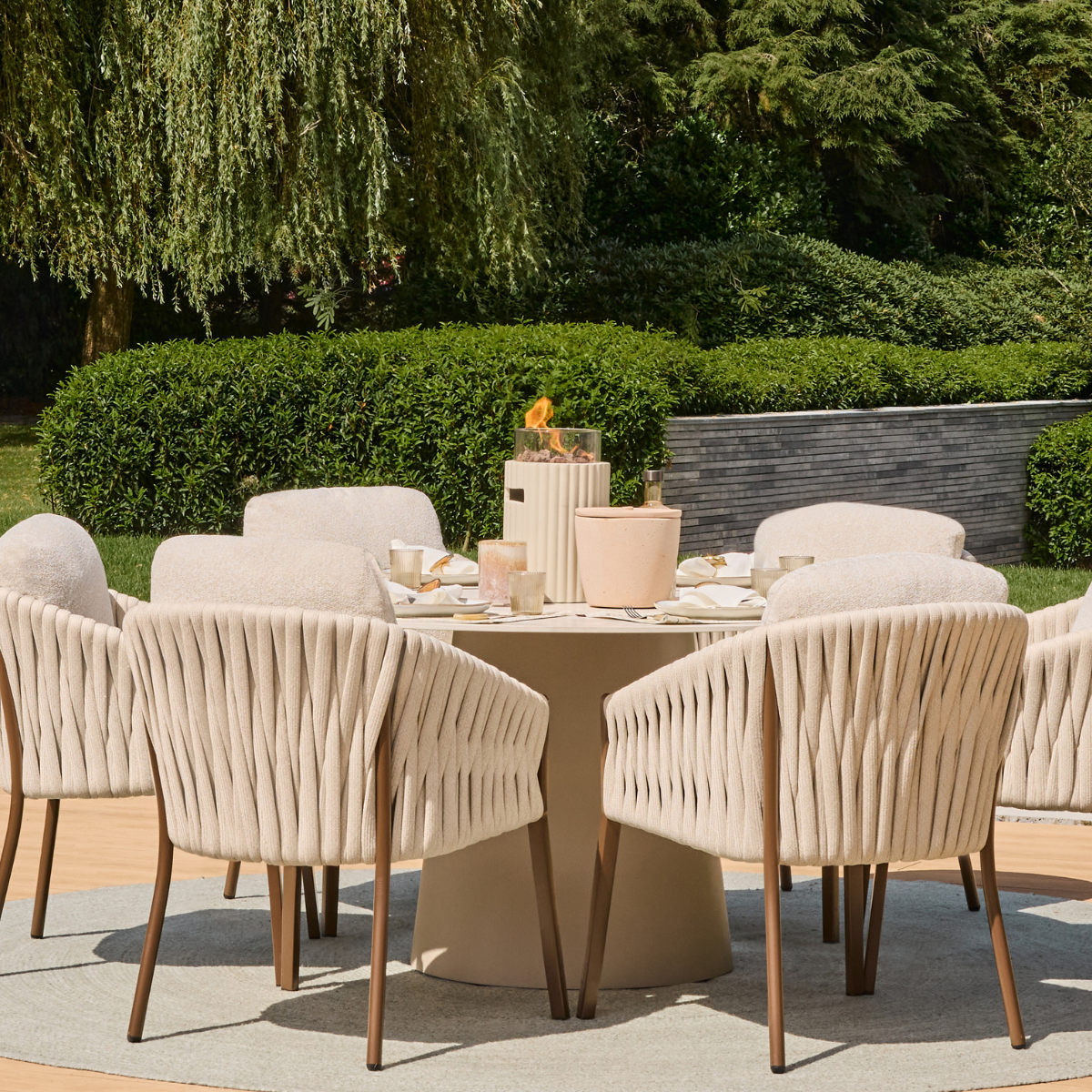 Happy Cocooning table burner Lumi Rib oyster beige