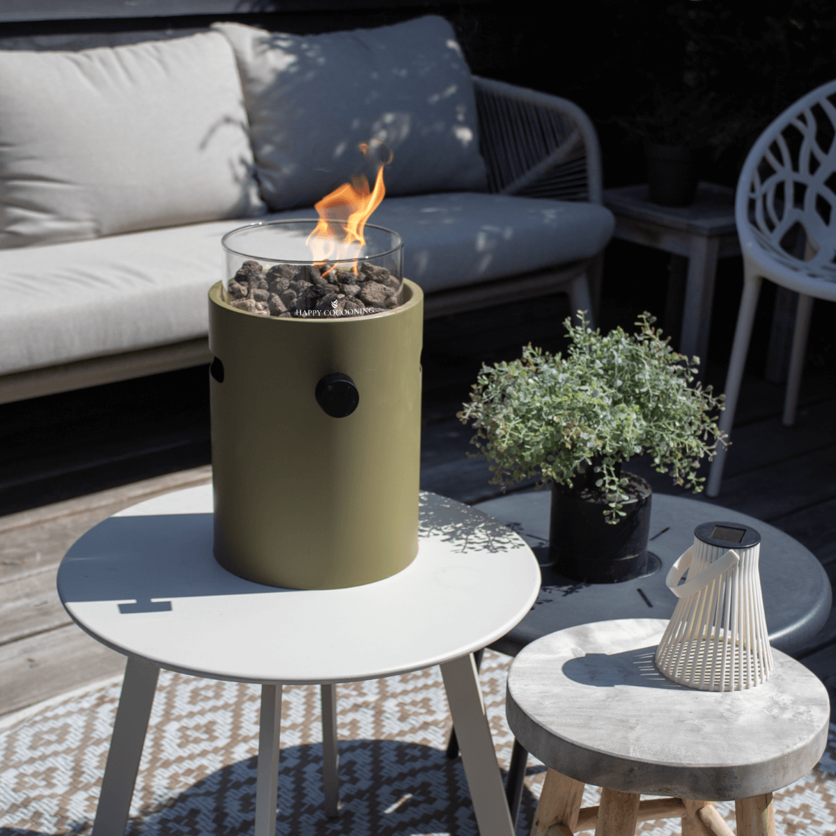 Happy Cocooning table burner Lumi Steel olive green