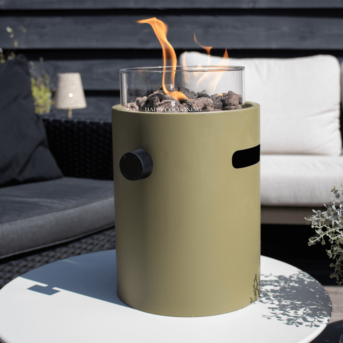 Happy Cocooning table burner Lumi Steel olive green