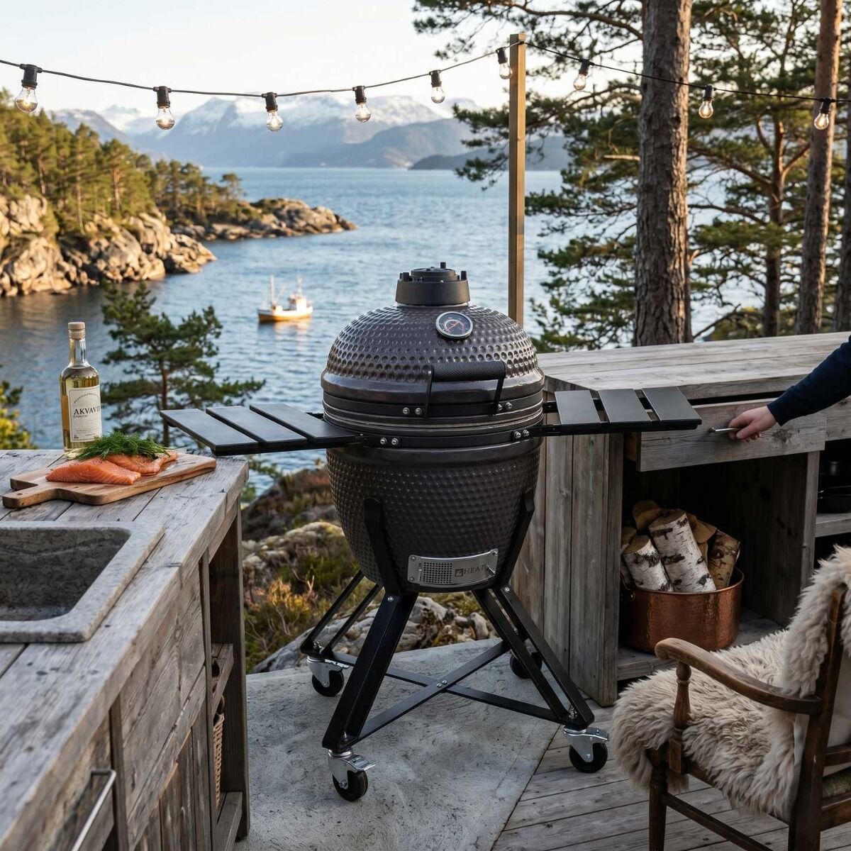 HEAT Premium kamado grill Fyregg 18 brown