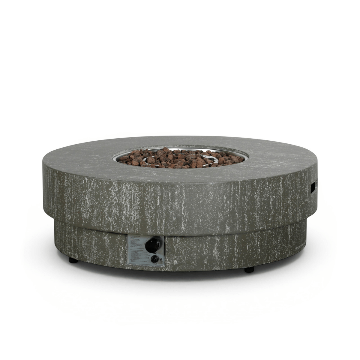 Happy Cocooning fire pit table Estate Round 105 oscuro travertine