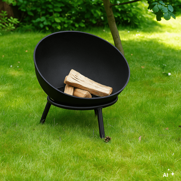 HEAT Fire Pit on Legs Kappa Black Ø56 cm