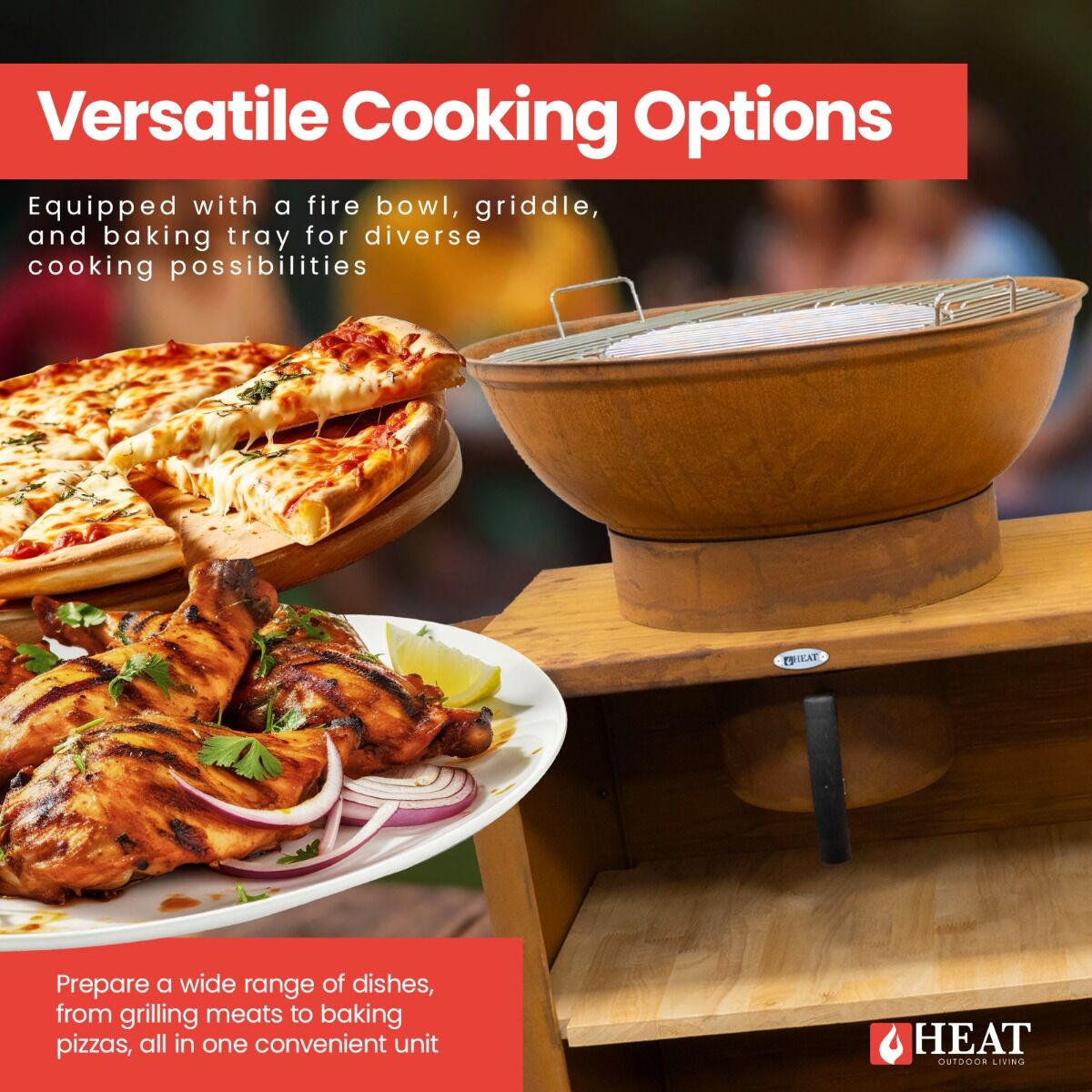 HEAT Trolle Outdoor Kitchen Rust