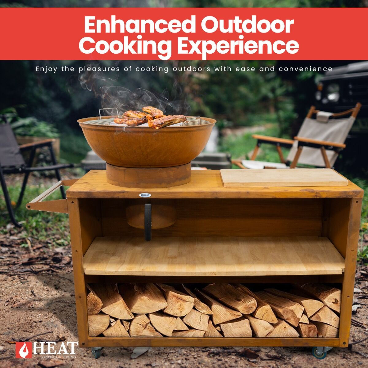 HEAT Trolle Outdoor Kitchen Rust