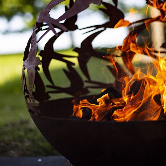 La Hacienda Swallows Globe Rust Firepit