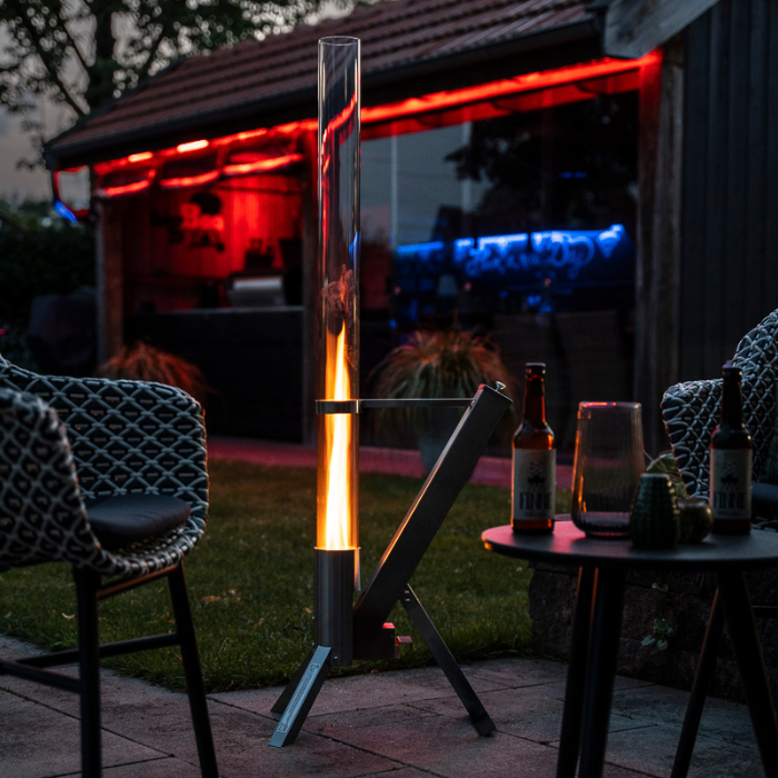 Green Flame Lounge Pellet Heater Stainless Steel