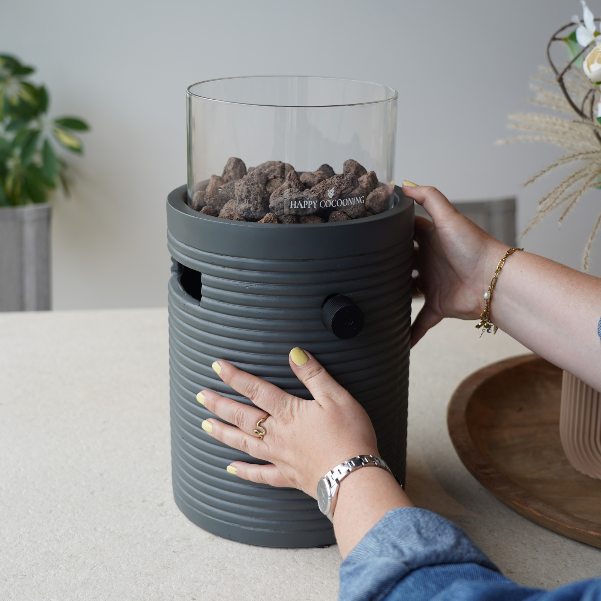 Happy Cocooning table burner Lumi Groove smokey anthracite