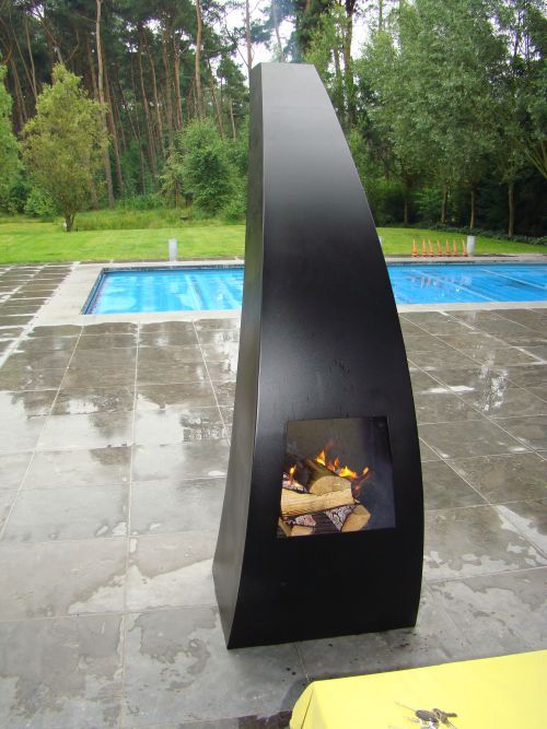 GardenmaxX Maca Fireplace Black