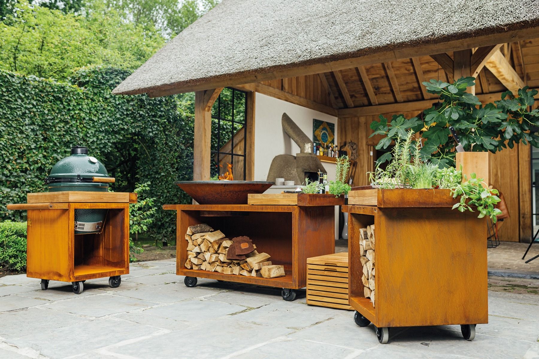 Stainless steel big green egg table sales