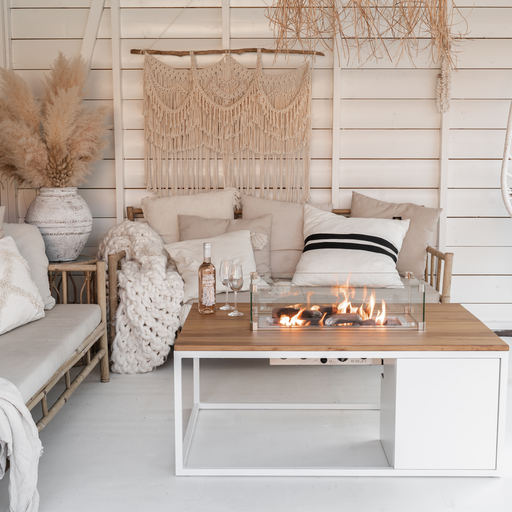Cosi Firetable Cosiloft 120 White/Teak