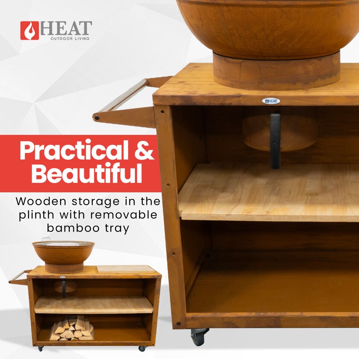 HEAT Trolle Outdoor Kitchen Rust