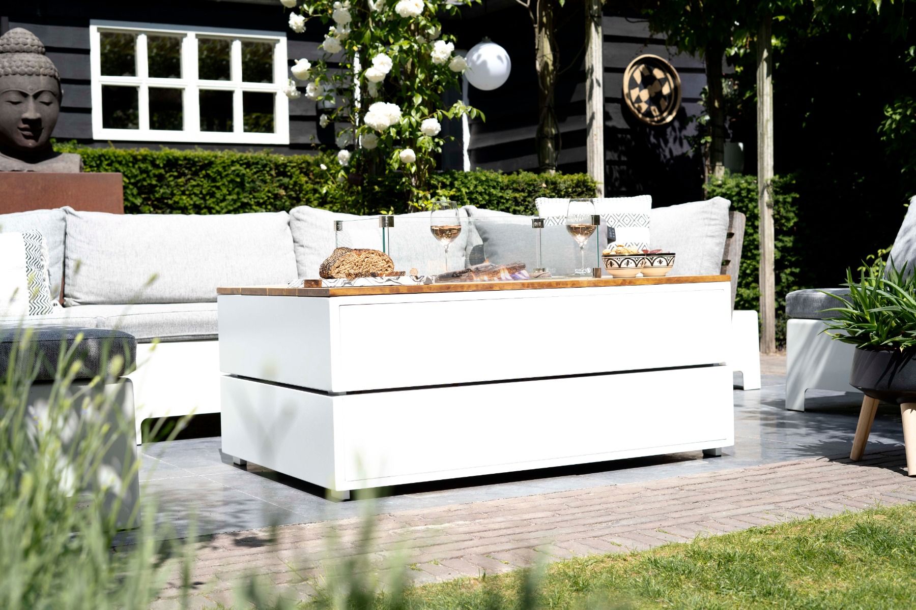 Cosi Fire Table Cosipure 100 White/Teak